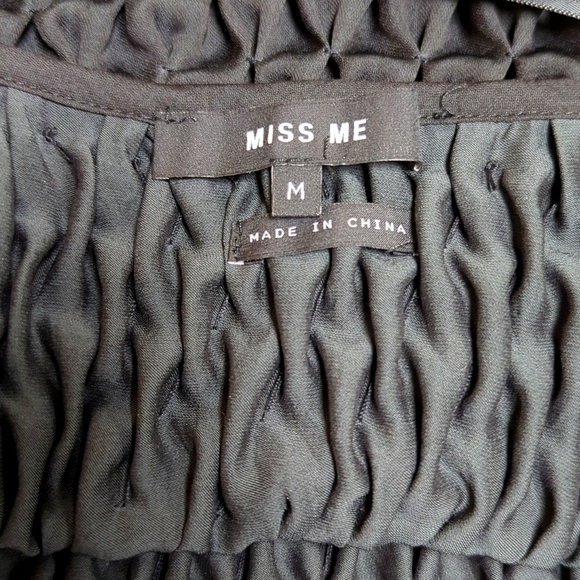 Miss Me Black Long Sleeve Drop-Waist Smocked Blouson Dress Size Medium - Picture 7 of 8